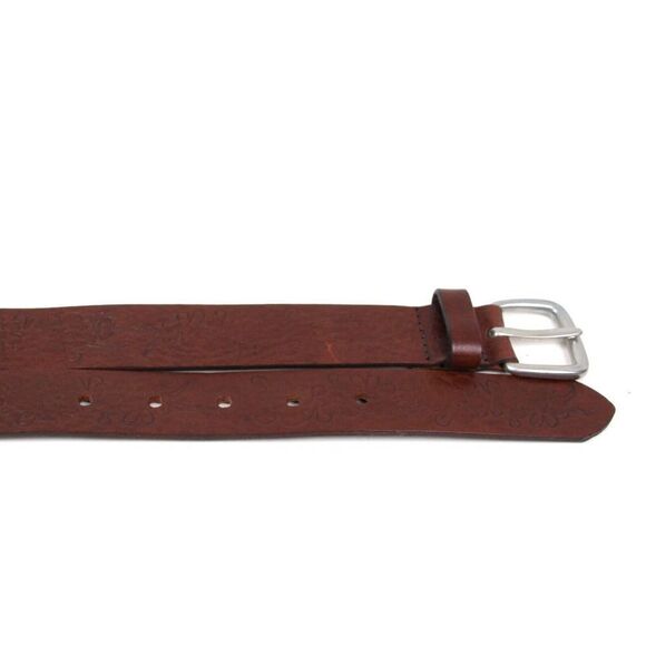 Old Navy EMBOSSED BROWN GENUINE LEATHER 1.25"Wd CASUAL DRESS WOMEN'S BELT S (A37 - Picture 11 of 12